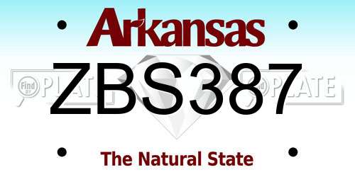 ZBS387 Arkansas License Plate