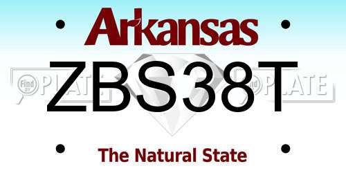 ZBS38T Arkansas License Plate