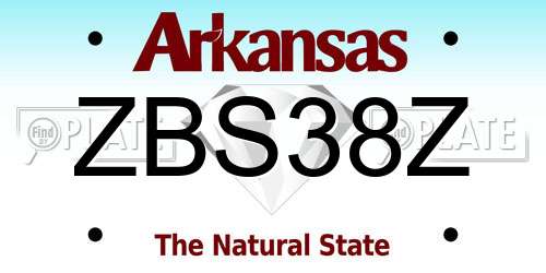 ZBS38Z Arkansas License Plate