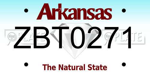 ZBT0271 Arkansas License Plate