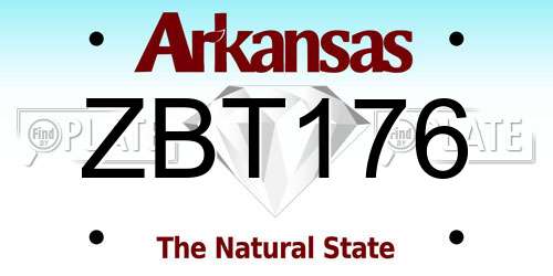 ZBT176 Arkansas License Plate