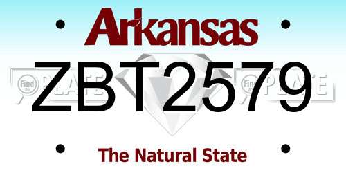 ZBT2579 Arkansas License Plate