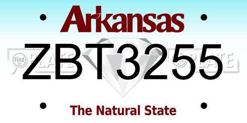 ZBT3255 Arkansas License Plate