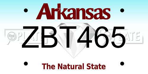 ZBT465 Arkansas License Plate