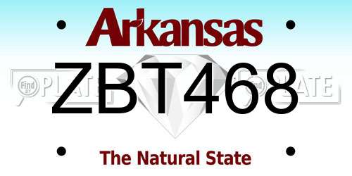 ZBT468 Arkansas License Plate
