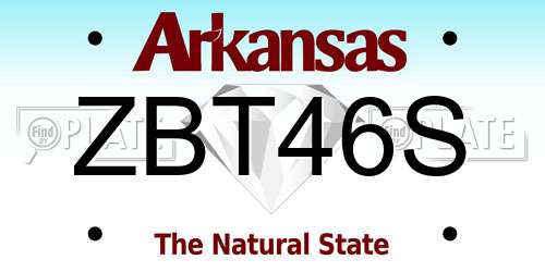 ZBT46S Arkansas License Plate