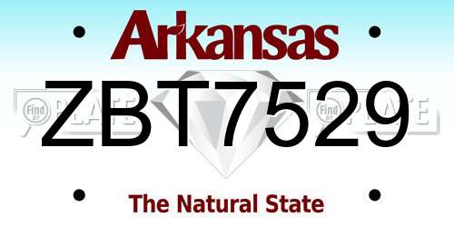 ZBT7529 Arkansas License Plate