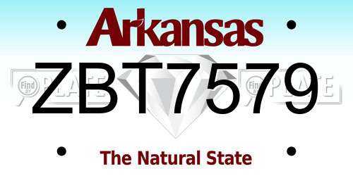 ZBT7579 Arkansas License Plate