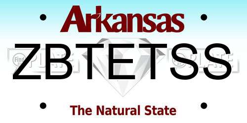 ZBTETSS Arkansas License Plate