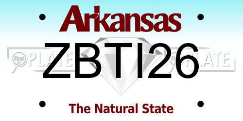 ZBTI26 Arkansas License Plate