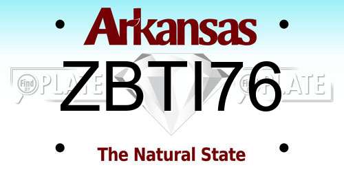 ZBTI76 Arkansas License Plate