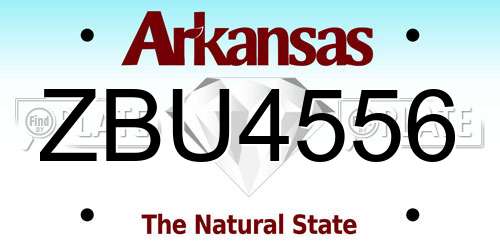 ZBU4556 Arkansas License Plate