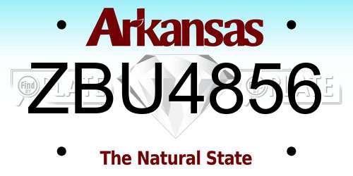 ZBU4856 Arkansas License Plate