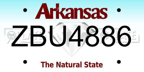 ZBU4886 Arkansas License Plate