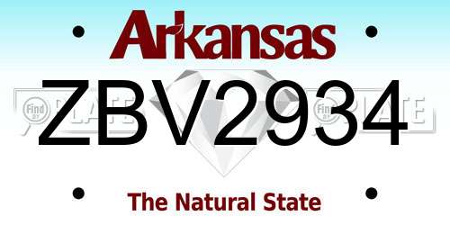 ZBV2934 Arkansas License Plate