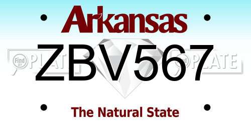 ZBV567 Arkansas License Plate