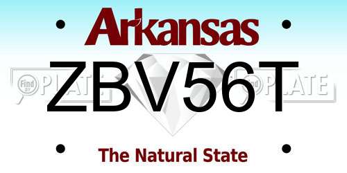 ZBV56T Arkansas License Plate