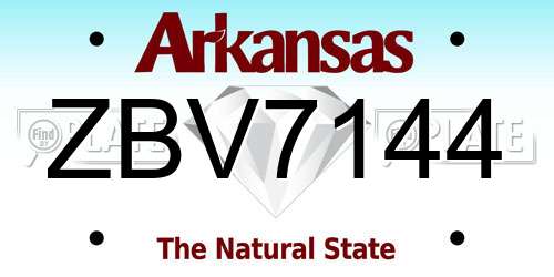 ZBV7144 Arkansas License Plate