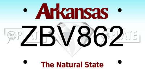 ZBV862 Arkansas License Plate