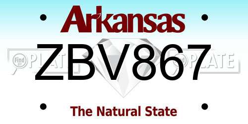ZBV867 Arkansas License Plate