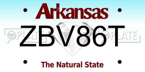 ZBV86T Arkansas License Plate