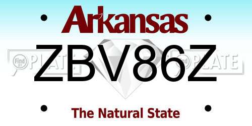 ZBV86Z Arkansas License Plate