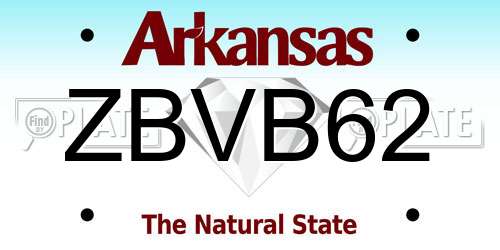 ZBVB62 Arkansas License Plate
