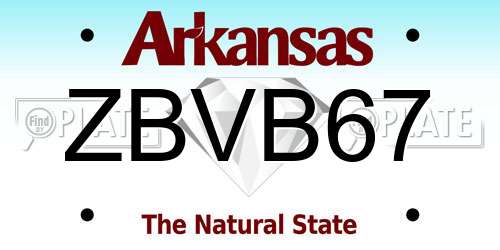 ZBVB67 Arkansas License Plate