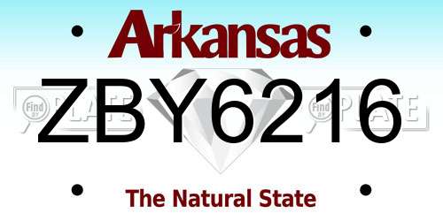 ZBY6216 Arkansas License Plate