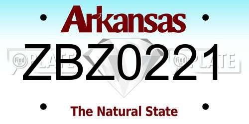 ZBZ0221 Arkansas License Plate