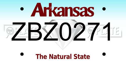 ZBZ0271 Arkansas License Plate