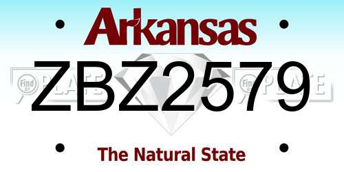 ZBZ2579 Arkansas License Plate