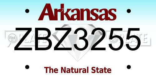 ZBZ3255 Arkansas License Plate