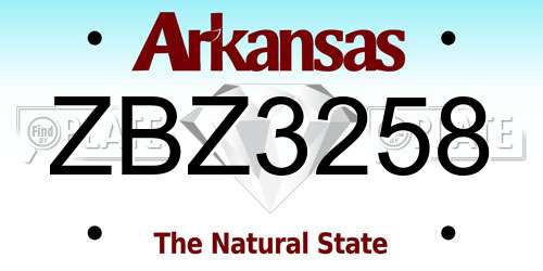 ZBZ3258 Arkansas License Plate