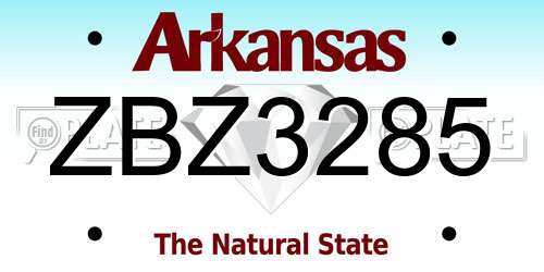 ZBZ3285 Arkansas License Plate