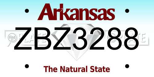 ZBZ3288 Arkansas License Plate
