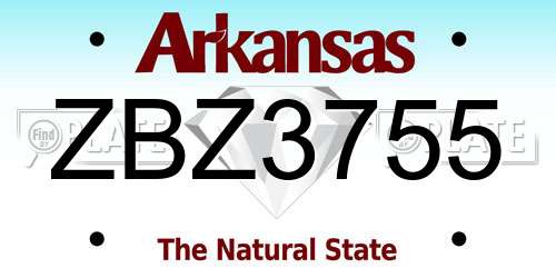 ZBZ3755 Arkansas License Plate