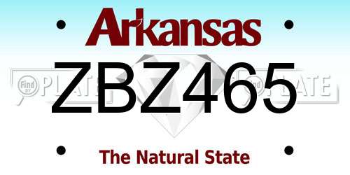 ZBZ465 Arkansas License Plate