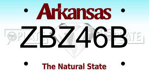 ZBZ46B Arkansas License Plate