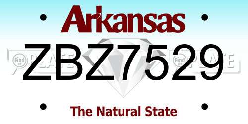 ZBZ7529 Arkansas License Plate