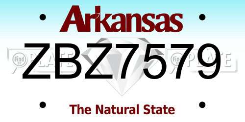 ZBZ7579 Arkansas License Plate