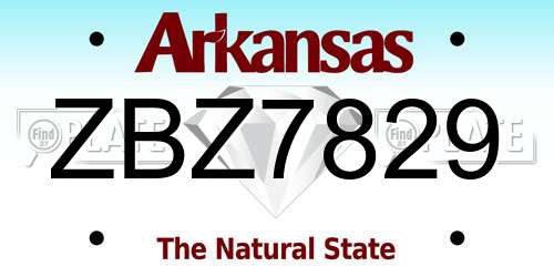 ZBZ7829 Arkansas License Plate