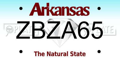 ZBZA65 Arkansas License Plate