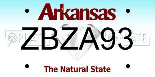 ZBZA93 Arkansas License Plate