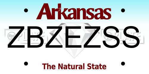 ZBZEZSS Arkansas License Plate