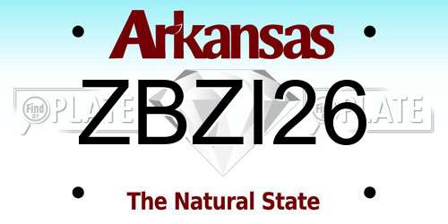 ZBZI26 Arkansas License Plate