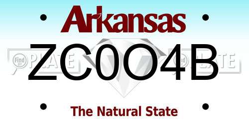 ZC0O4B Arkansas License Plate