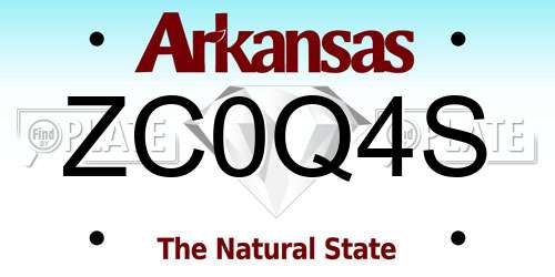 ZC0Q4S Arkansas License Plate