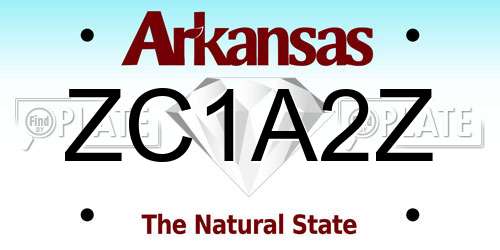ZC1A2Z Arkansas License Plate