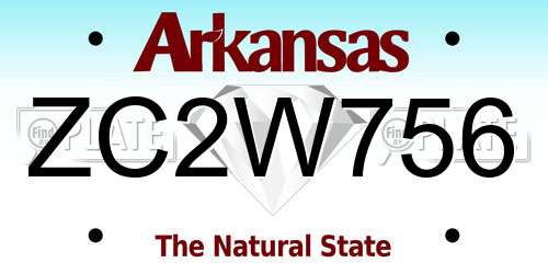 ZC2W756 Arkansas License Plate